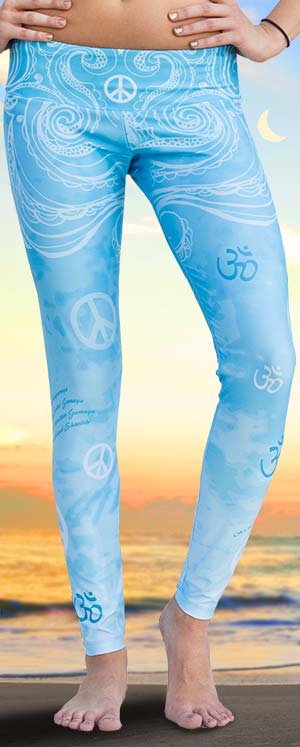 Om Shanti yoga pants by Harmonic Designs